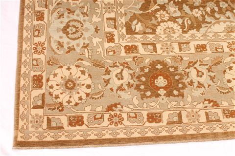 Pishavar Beige Hand Knotted 911 X 1411 Area Rug 254-30159 Image 1