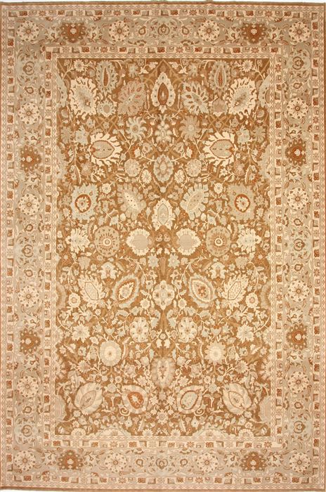 Pishavar Beige Hand Knotted 911 X 1411 Area Rug 254-30159 Image 0