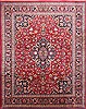 Mashad Red Hand Knotted 910 X 126  Area Rug 254-30163 Thumb 0
