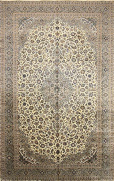 Persian Nain Blue Rectangle 11x16 ft Wool Carpet 30176