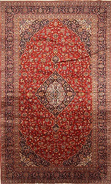 Kashan Red Hand Knotted 10'3" X 17'0"  Area Rug 250-30177