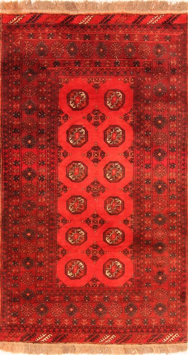 Bokhara Red Hand Knotted 35 X 61 Area Rug 100-30180 Image 0