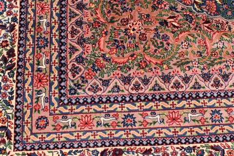 Kerman Blue Hand Knotted 100 X 140 Area Rug 255-30182 Image 8
