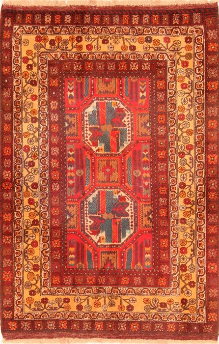 Kunduz Red Hand Knotted 42 X 61 Area Rug 253-30187 Image 0