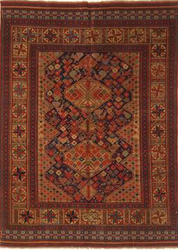 Chinese Kazak Blue Rectangle 5x7 ft Wool Carpet 30191