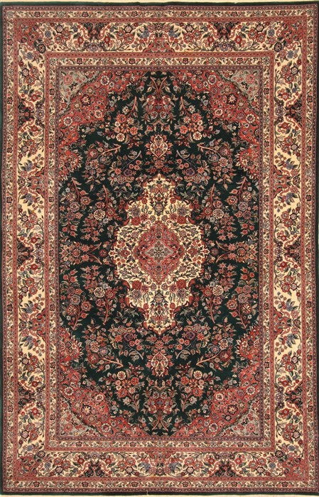 Kashan Beige Hand Knotted 60 X 93 Area Rug 255-30198 Image 0