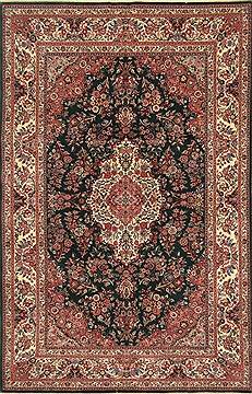 Kashan Beige Hand Knotted 6'0" X 9'3"  Area Rug 255-30198