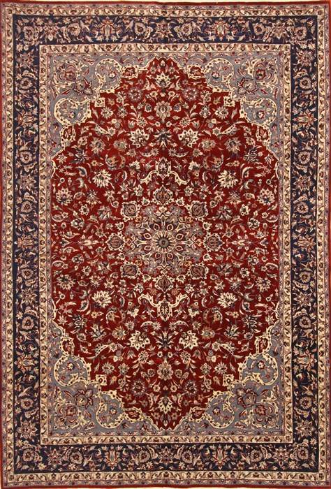 Isfahan Beige Hand Knotted 66 X 99 Area Rug 255-30201 Image 0