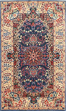 Kerman Red Hand Knotted 3'0" X 5'1"  Area Rug 255-30202