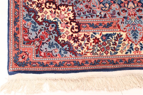 Kerman Blue Hand Knotted 40 X 62 Area Rug 255-30205 Image 4