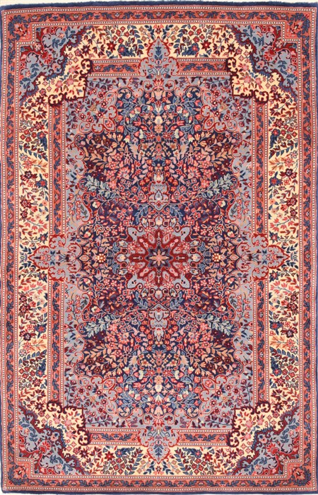 Kerman Blue Hand Knotted 40 X 62 Area Rug 255-30205 Image 0