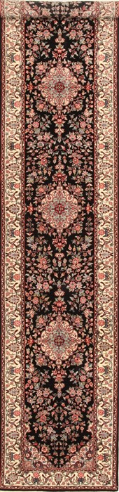 Qum Red Runner Hand Knotted 27 X 120 Area Rug 255-30206 Image 0