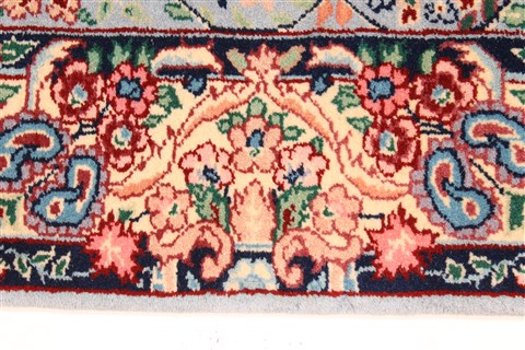 Kerman Blue Runner Hand Knotted 27 X 120 Area Rug 255-30207 Image 4