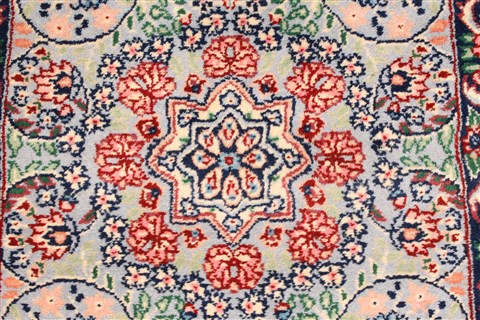 Kerman Blue Runner Hand Knotted 27 X 120 Area Rug 255-30207 Image 5