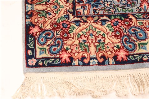 Kerman Blue Runner Hand Knotted 27 X 120 Area Rug 255-30207 Image 6