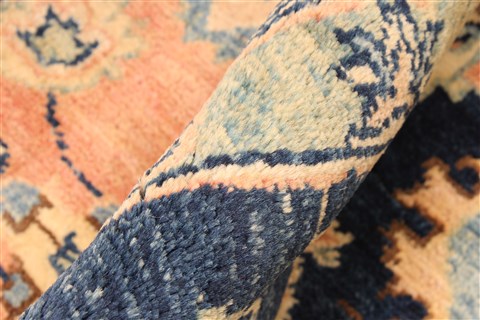 Pishavar Blue Hand Knotted 76 X 94 Area Rug 255-30209 Image 3