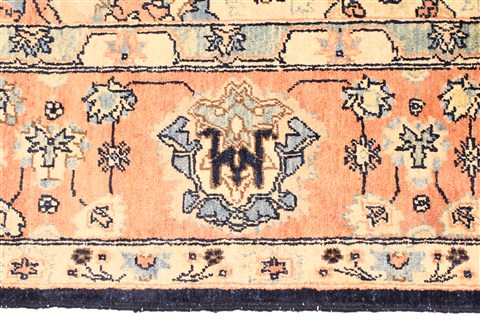 Pishavar Blue Hand Knotted 76 X 94 Area Rug 255-30209 Image 7