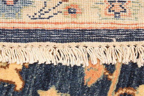 Pishavar Blue Hand Knotted 76 X 94 Area Rug 255-30209 Image 9