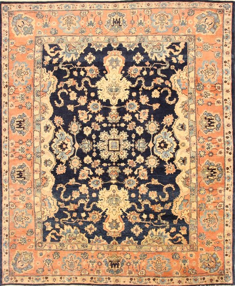 Pishavar Blue Hand Knotted 76 X 94 Area Rug 255-30209 Image 0