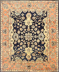 Pishavar Blue Hand Knotted 7'6" X 9'4"  Area Rug 255-30209