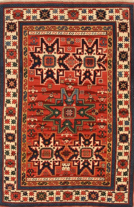 Kazak Red Hand Knotted 52 X 79 Area Rug 255-30213 Image 0