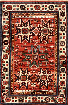 Chinese Kazak Red Rectangle 5x8 ft Wool Carpet 30213