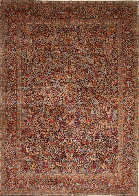 Kerman Green Hand Knotted 112 X 159 Area Rug 250-30223 Image 0