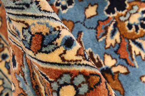 Kerman Blue Hand Knotted 119 X 214 Area Rug 250-30225 Image 3
