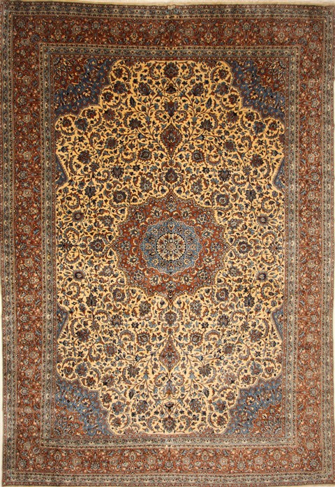 Kerman Blue Hand Knotted 119 X 214 Area Rug 250-30225 Image 0