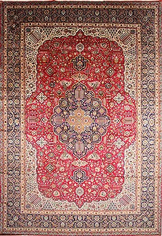 Tabriz Blue Hand Knotted 13'2" X 19'0"  Area Rug 254-30230