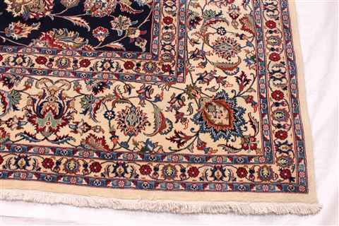 Mashad Beige Hand Knotted 133 X 194 Area Rug 254-30231 Image 1