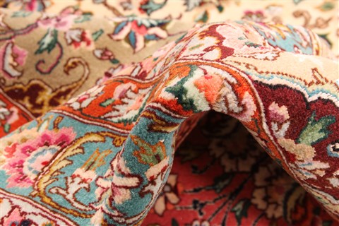 Tabriz Beige Square Hand Knotted 130 X 138 Area Rug 254-30232 Image 11