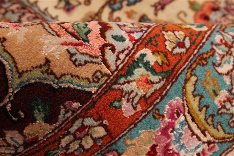 Tabriz Beige Square Hand Knotted 130 X 138 Area Rug 254-30232 Image 12