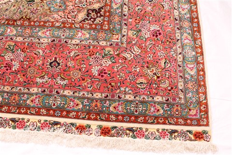 Tabriz Beige Square Hand Knotted 130 X 138 Area Rug 254-30232 Image 1
