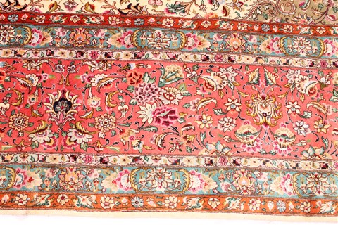 Tabriz Beige Square Hand Knotted 130 X 138 Area Rug 254-30232 Image 3