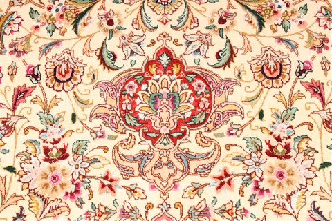 Tabriz Beige Square Hand Knotted 130 X 138 Area Rug 254-30232 Image 5