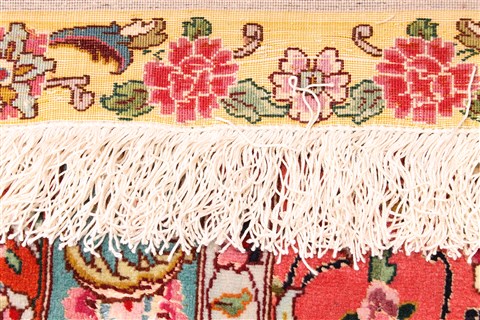 Tabriz Beige Square Hand Knotted 130 X 138 Area Rug 254-30232 Image 7