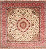 Tabriz Beige Square Hand Knotted 130 X 138  Area Rug 254-30232 Thumb 0