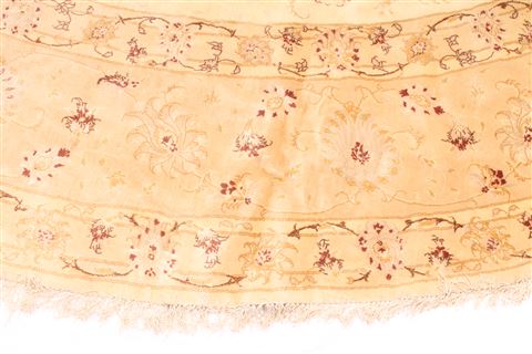 Tabriz Beige Round Hand Knotted 131 X 131 Area Rug 254-30233 Image 1