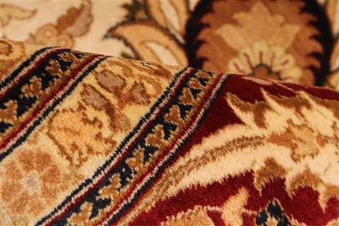 Tabriz Beige Hand Knotted 143 X 210 Area Rug 254-30240 Image 13