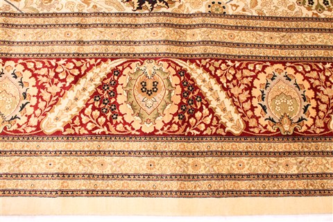Tabriz Beige Hand Knotted 143 X 210 Area Rug 254-30240 Image 3