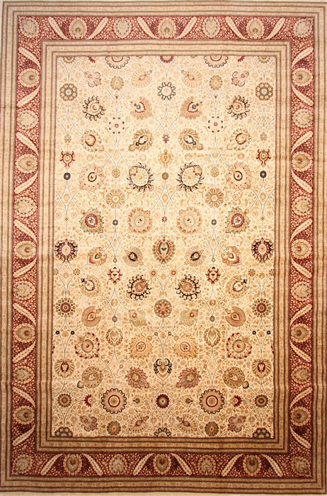 Tabriz Beige Hand Knotted 143 X 210 Area Rug 254-30240 Image 0