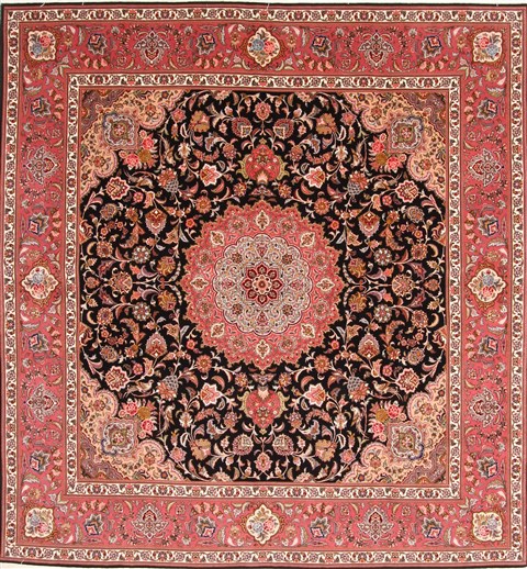 Tabriz Purple Hand Knotted 83 X 88 Area Rug 254-30265 Image 0