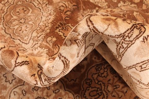 Tabriz Beige Hand Knotted 97 X 129 Area Rug 254-30271 Image 13
