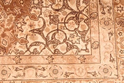Tabriz Beige Hand Knotted 97 X 129 Area Rug 254-30271 Image 6