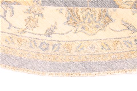 Pishavar Beige Round Hand Knotted 100 X 100 Area Rug 254-30274 Image 7