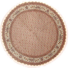 Mahi Beige Round Hand Knotted 7'10" X 7'10"  Area Rug 254-30276