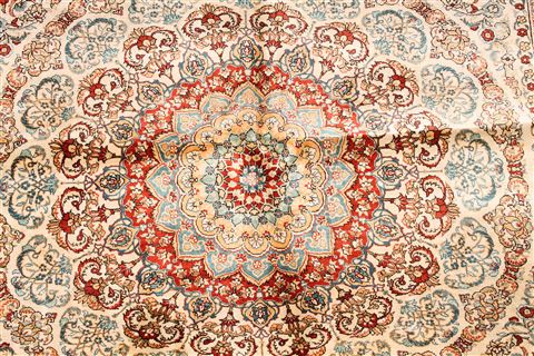 Hereke Green Square Hand Knotted 60 X 60 Area Rug 254-30283 Image 3