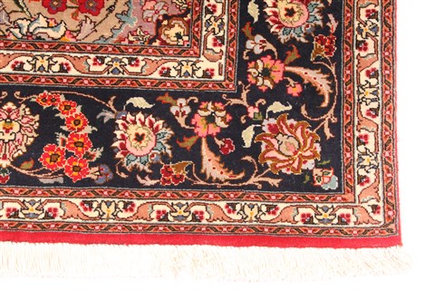 Tabriz Beige Hand Knotted 51 X 69 Area Rug 254-30286 Image 1