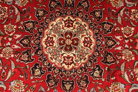 Tabriz Beige Hand Knotted 51 X 69 Area Rug 254-30286 Image 2